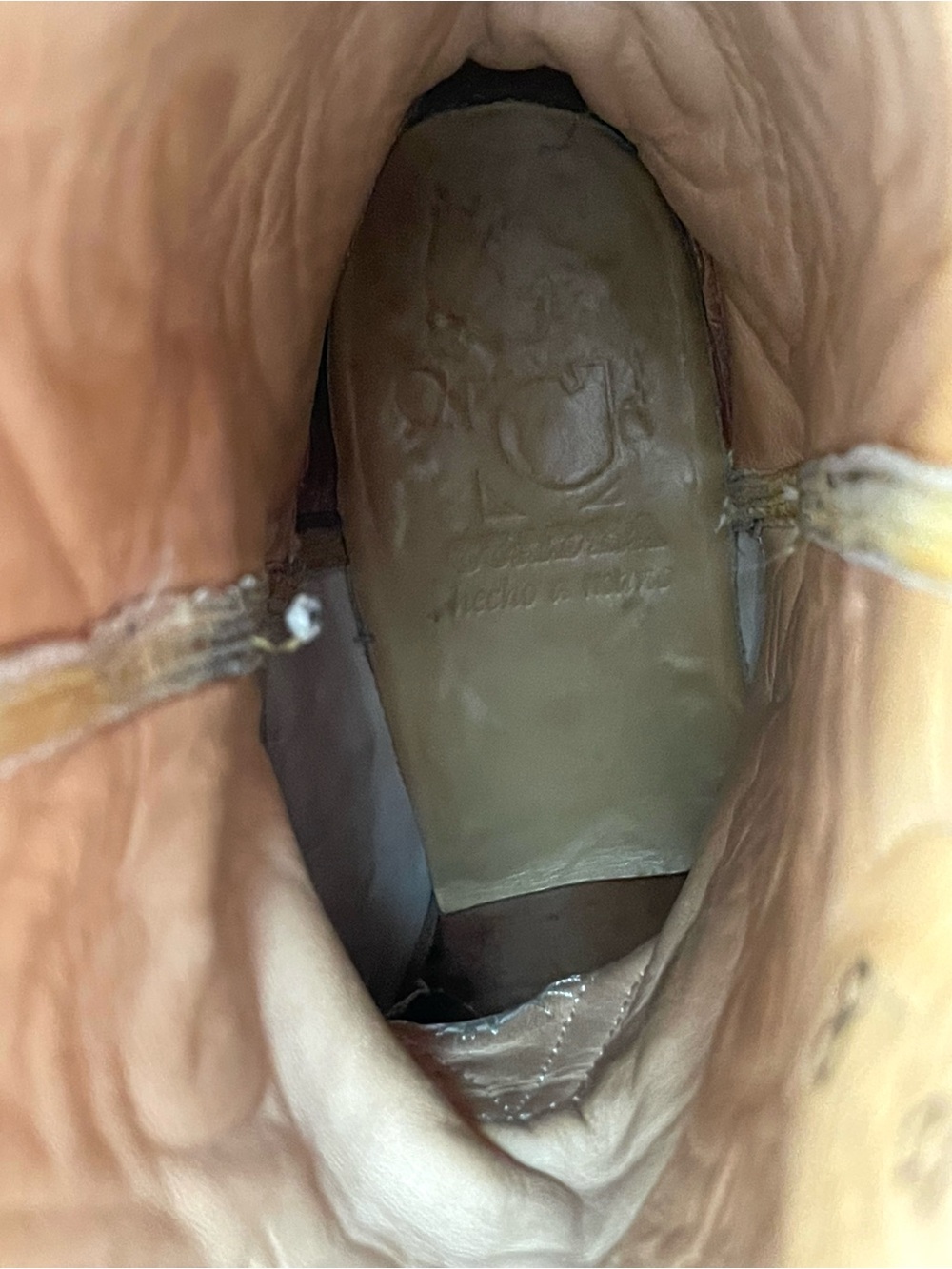 VTG Cuadra Caiman Leather Western Cowboy Boots Honey Hornback J Snip Toe Mens 9 - Picture 11 of 16